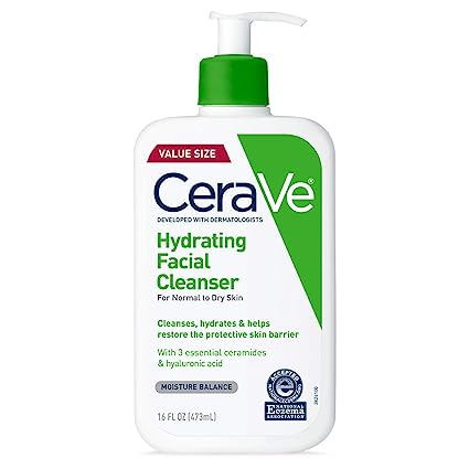 CeraVe Hydrating Facial Cleanser | Moisturizing Face Wash For Dry Skin