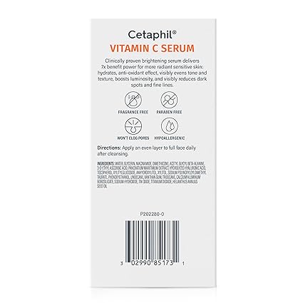 Cetaphil Vitamin C Serum, Visibly Reduces Look of Dark Spots and Hyperpigmentation