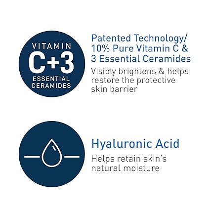 CeraVe Vitamin C Serum with Hyaluronic Acid | Skin Brightening Serum